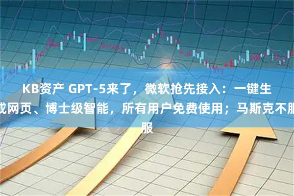 KB资产 GPT-5来了，微软抢先接入：一键生成网页、博士级智能，所有用户免费使用；马斯克不服